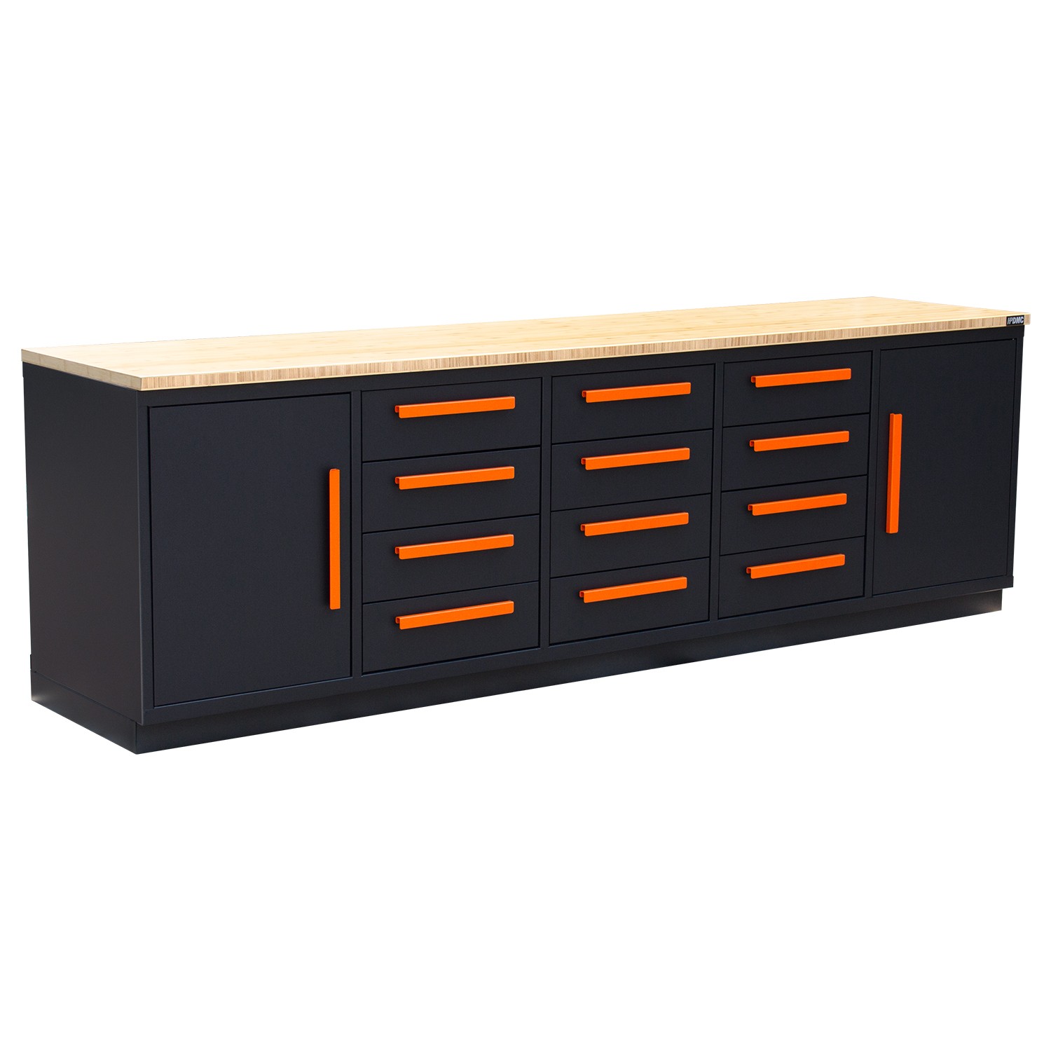 12 Drawer Heavy Duty Rolling Cabinet Workbench Table w/Solid Wood Top for Garage