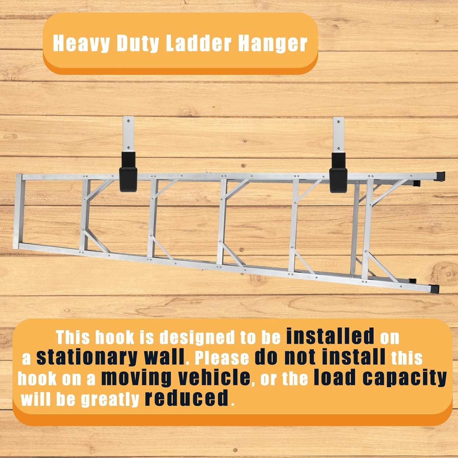 Heavy Duty Utility Hooks - Wall Mount 2 Small & 2Medium, Silver and Black