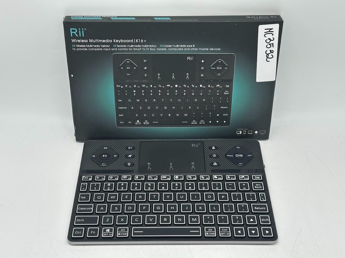 Riitek K18 Plus Wireless 3-LED Color Backlit Multimedia Keyboard