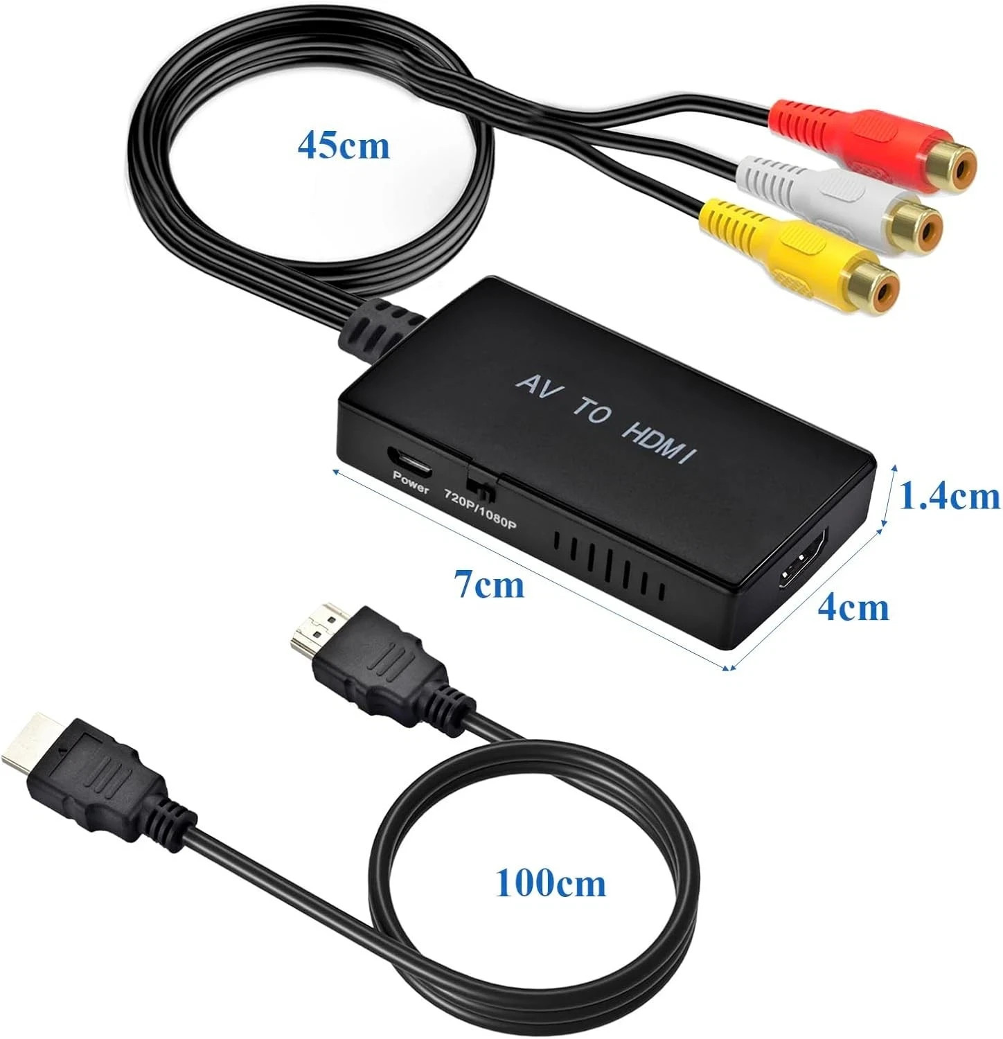 RCA to HDMI Converter Analog Composite Adapter For PS 1 2 3 STB Xbox VHS VCR DVD
