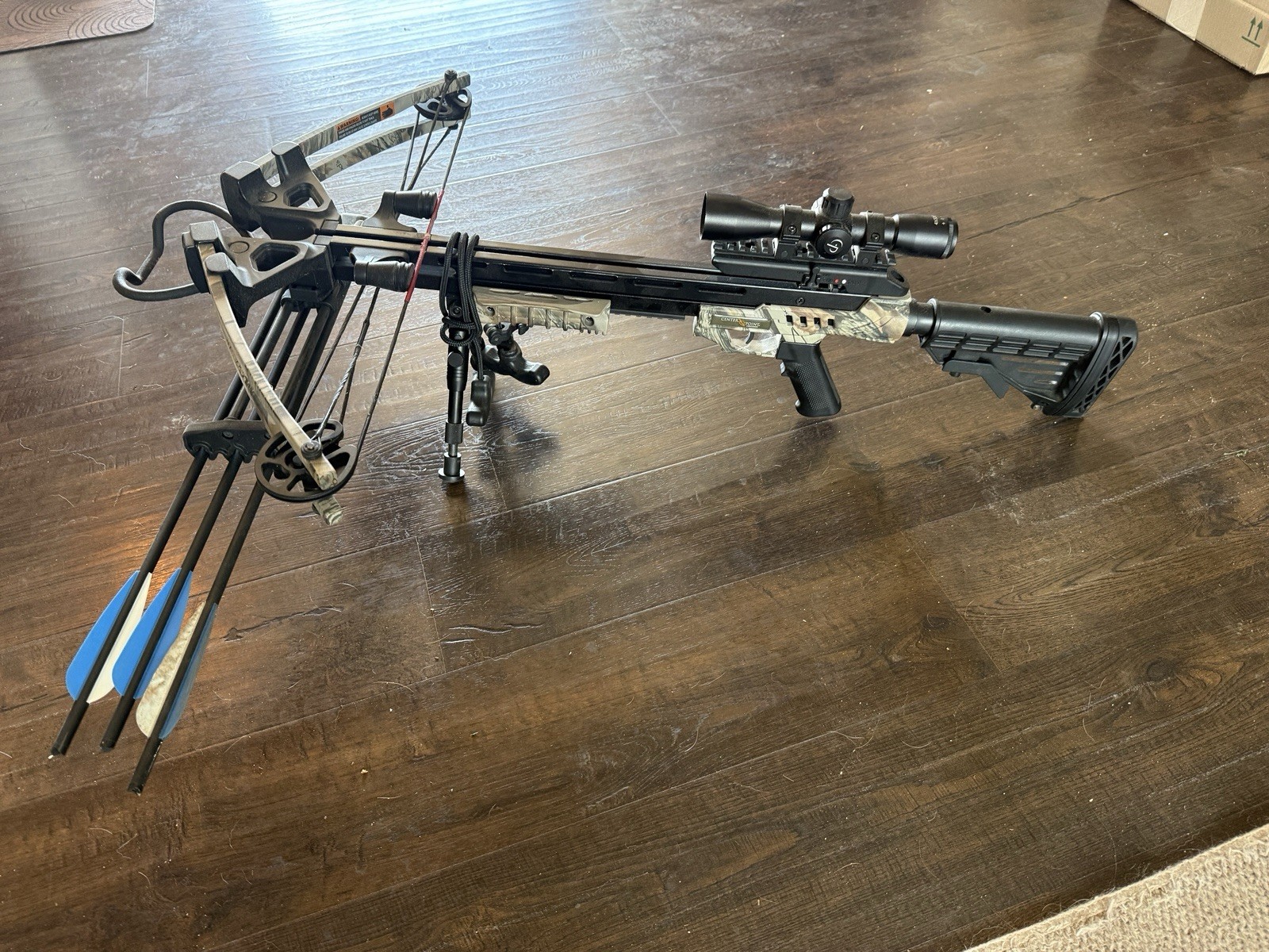 CenterPoint Sniper 370 Camo/Black Crossbow w/ Scope, Bolts, 185lb 370fps