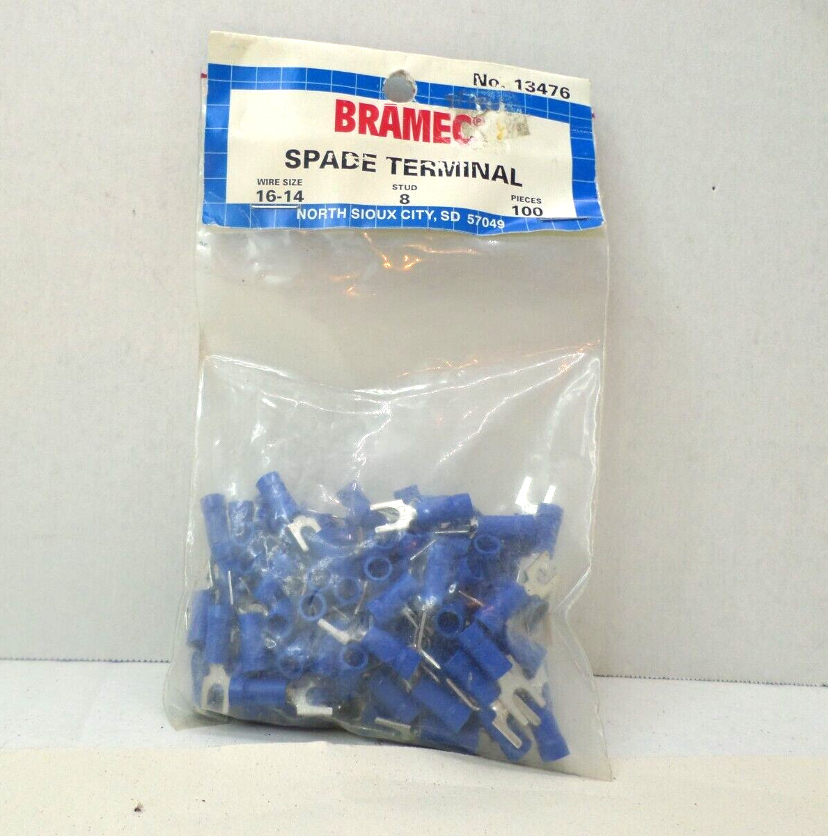 Bramec  Spade Terminal #13476     100 Pieces    Package Shows Shelfwear)