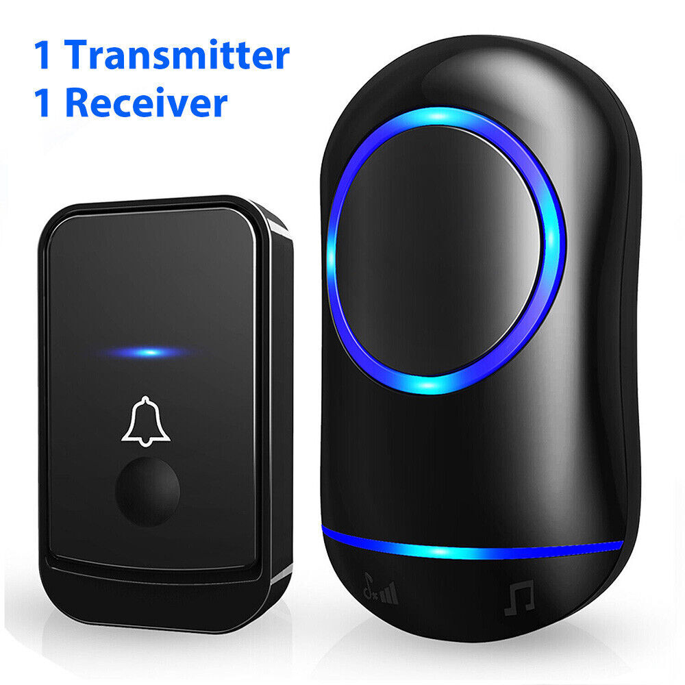 Wireless Doorbell Chime Waterproof Plugin Receiver Adjustable Volume 1000FT Kit