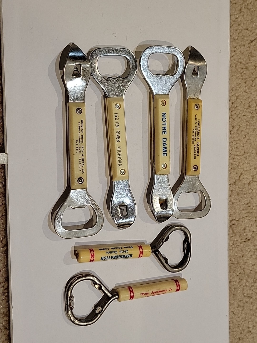 VINTAGE LOT OF (6) ADVERTISING OPENERS