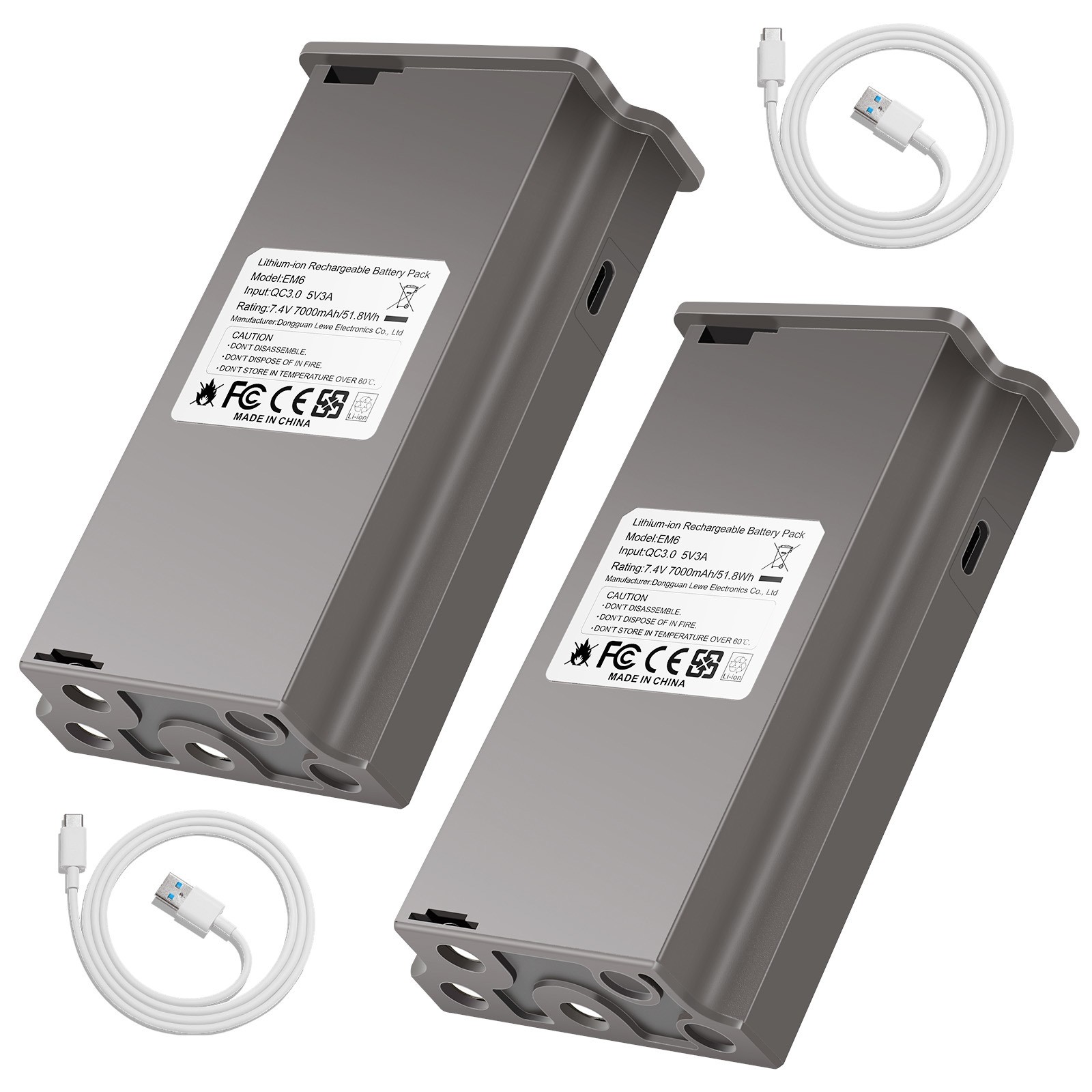 2 Pack TACTACAM New Reveal Lipo Lithium Battery Pack for Reveal X Gen 3.0, 2.0