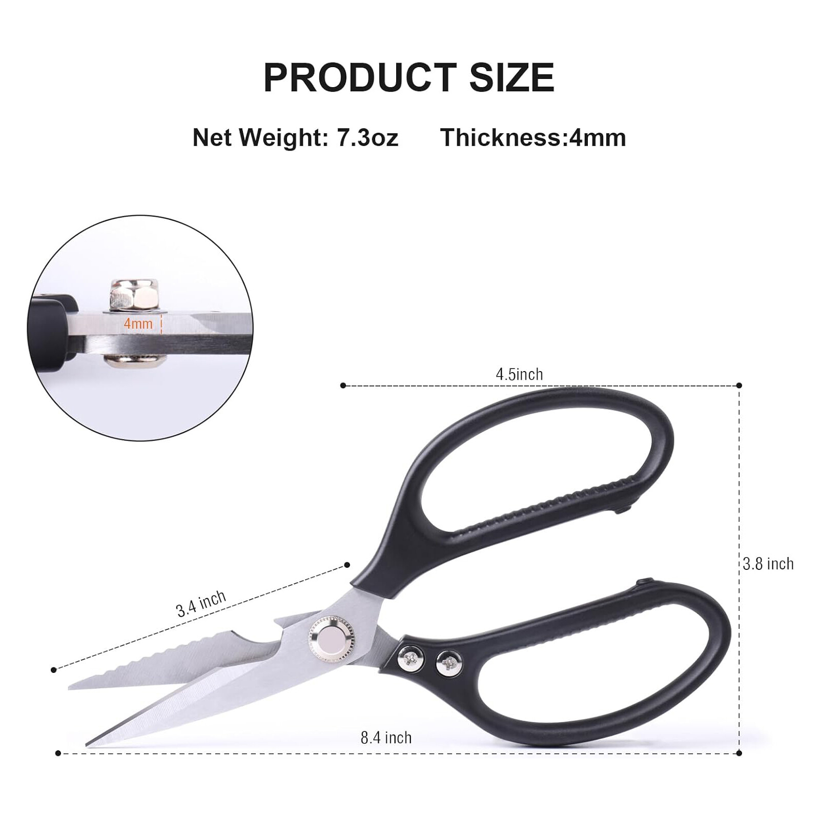 Multifunction Kitchen Shears Scissors Fish Chicken Food Shears Bottle Opener