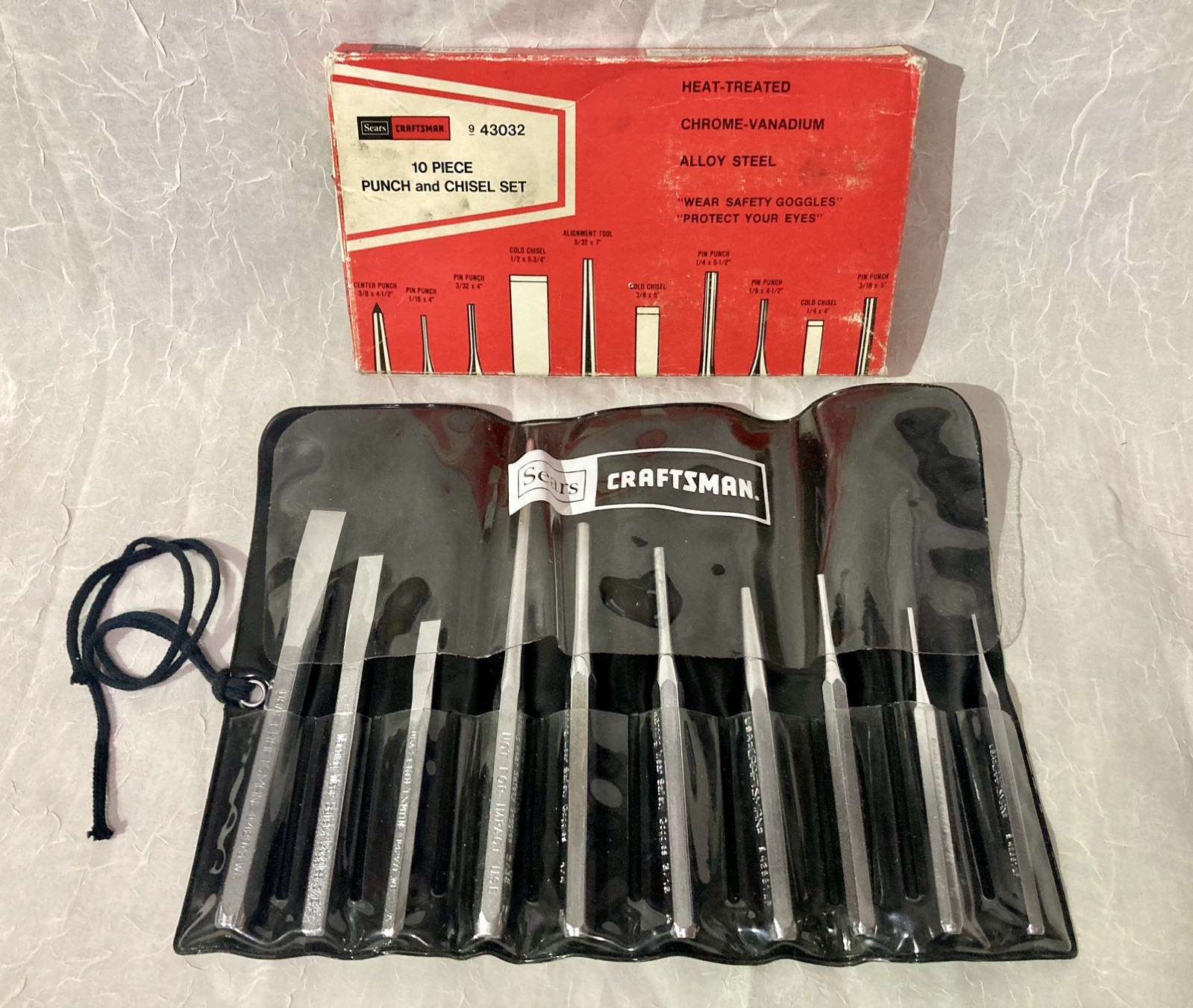 Craftsman 43032 Punch And Chisel Set 10 pc Set With Original Pouch & Box USA NEW