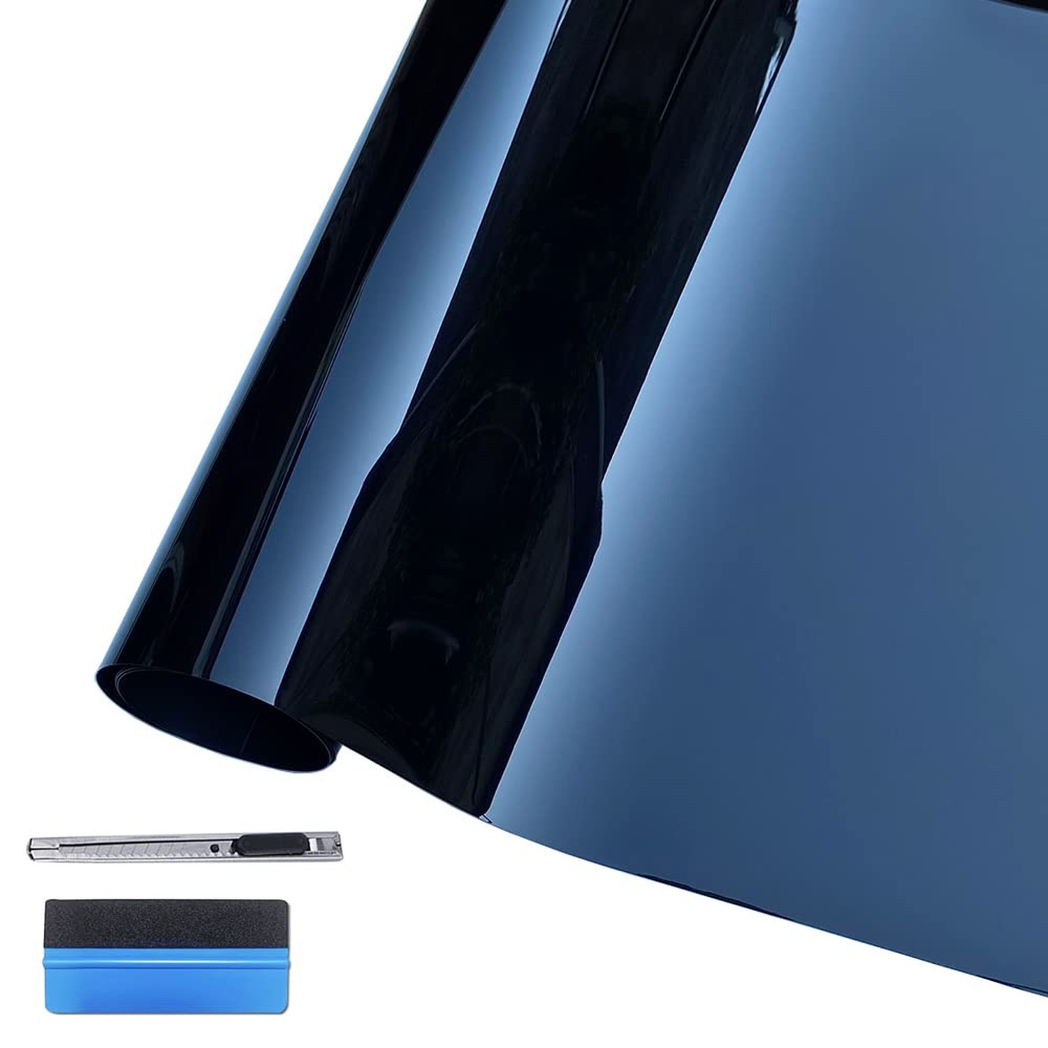 LZLRUN Ultra Gloss Premium Vinyl Car Wrap Film Piano Black (Black, 1ft x 5ft)