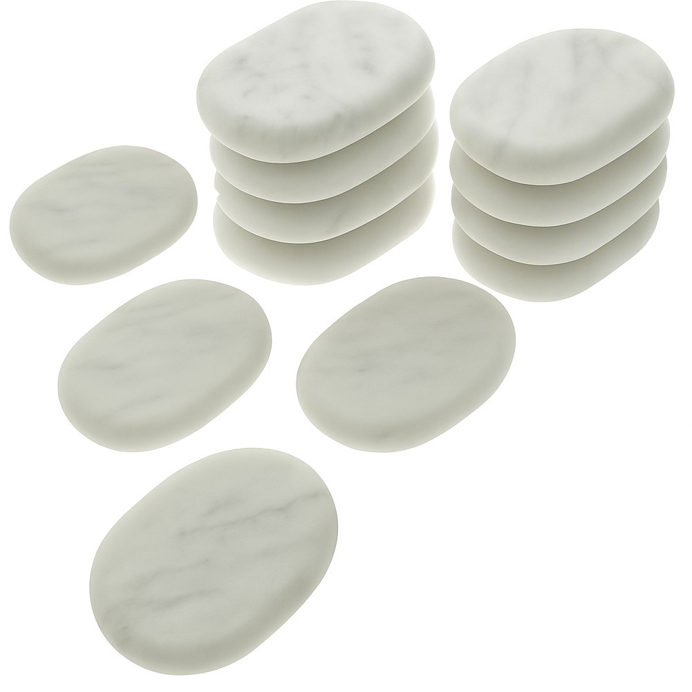12PC ROYAL MASSAGE MARBLE COLD STONE SET -  MASSAGE ROCKS - COLD THERAPY G