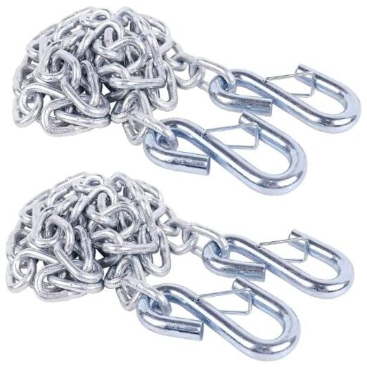 54" Trailer Safety Chain with 2pcs 5/16" Spring Hook, Grade-30 Metal 5/16"x54"