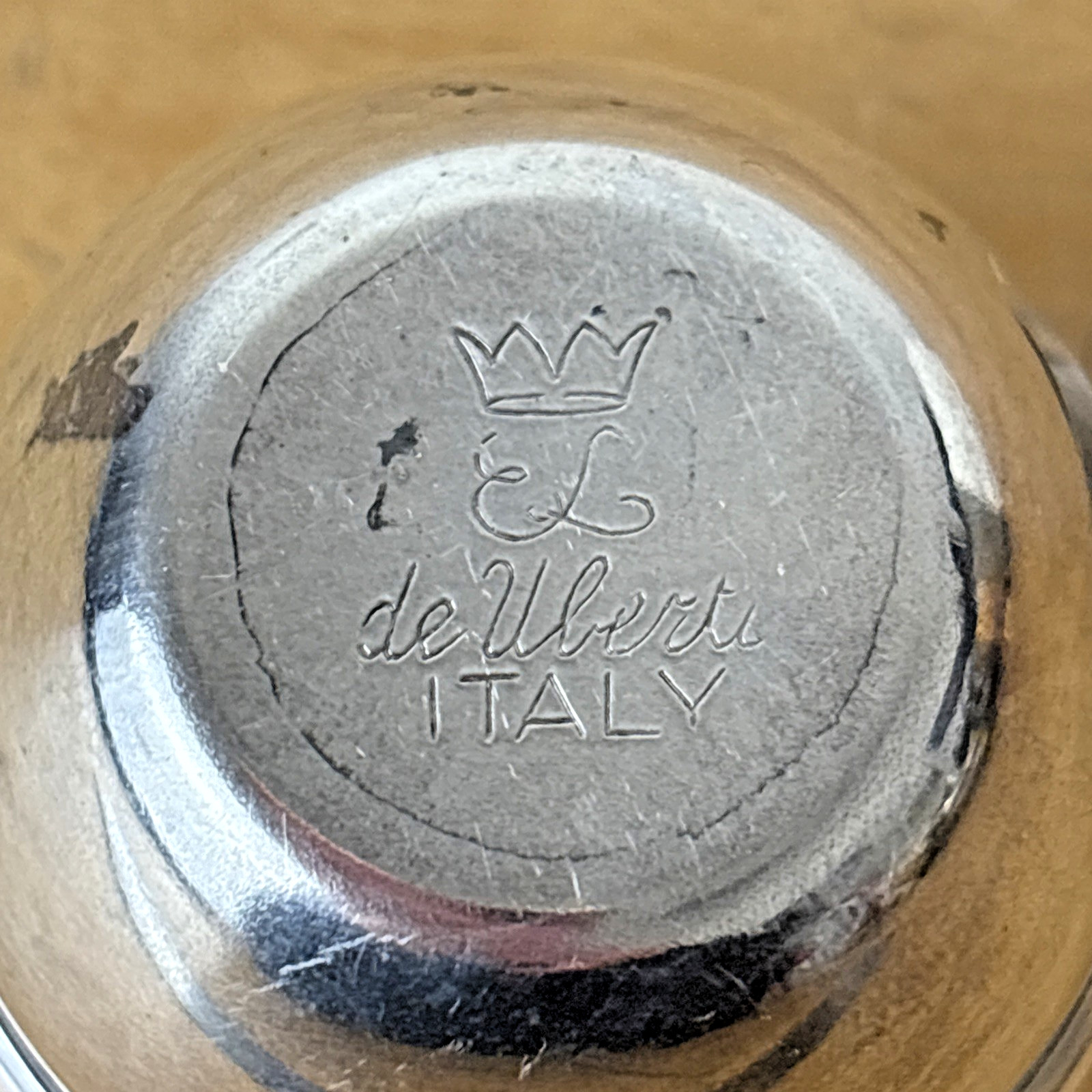 El De Uberti Silver Miniature Oil Lamp or Condiment Jar