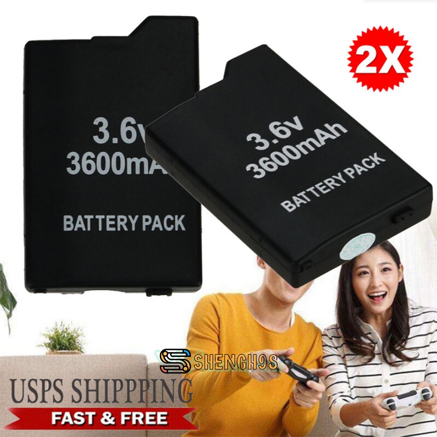 2x 3600mAh Battery Rechargeable Batteries For PSP Slim 2000 3000 Console Gamepad