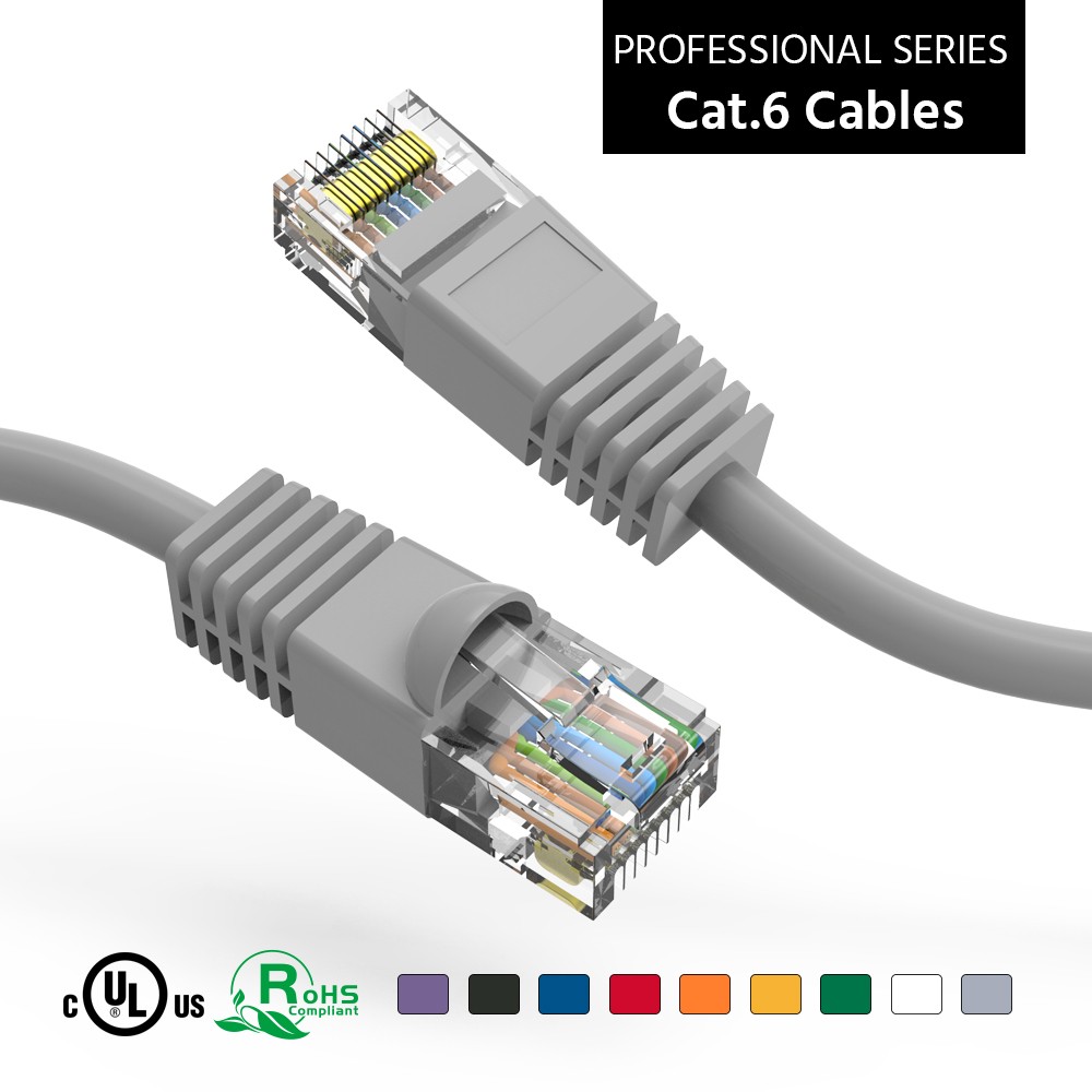 4Ft CAT6 UTP Ethernet Network Booted Cable Gray