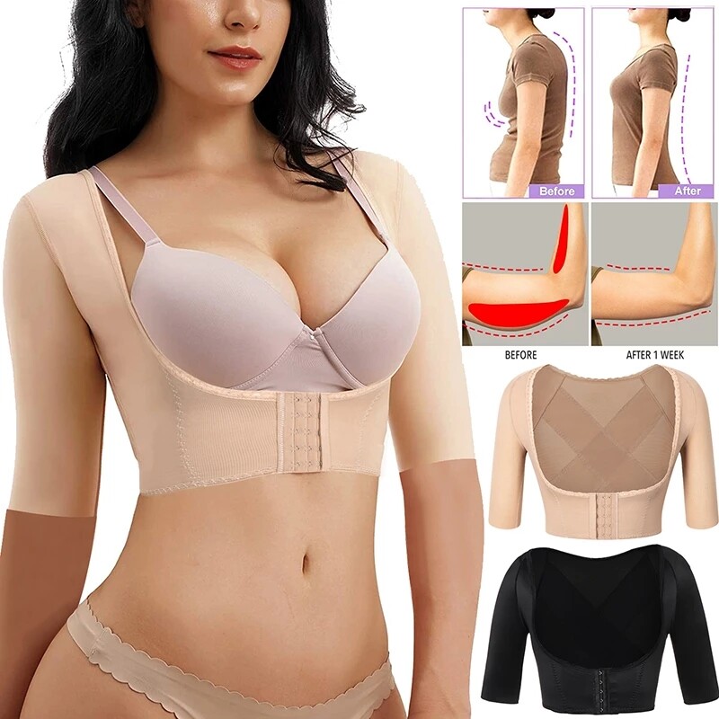Women Upper Arm Shaper Post Surgical Compression Sleeves Posture Corrector Tops
