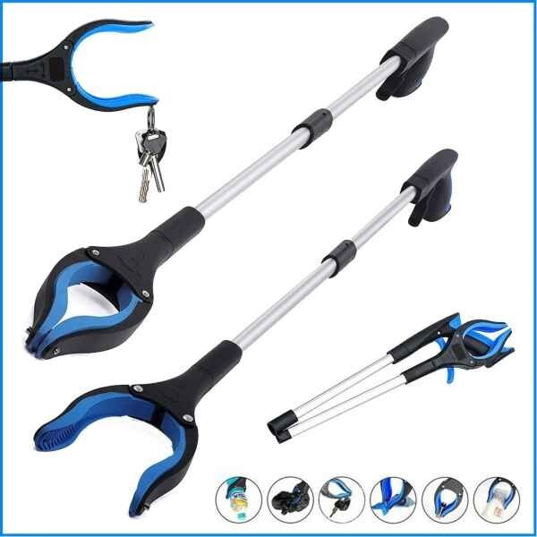 Grabber Reaching Pick Up Tool Soft Grip Magnetic Tip( 1 side) Foldable Pack of 2