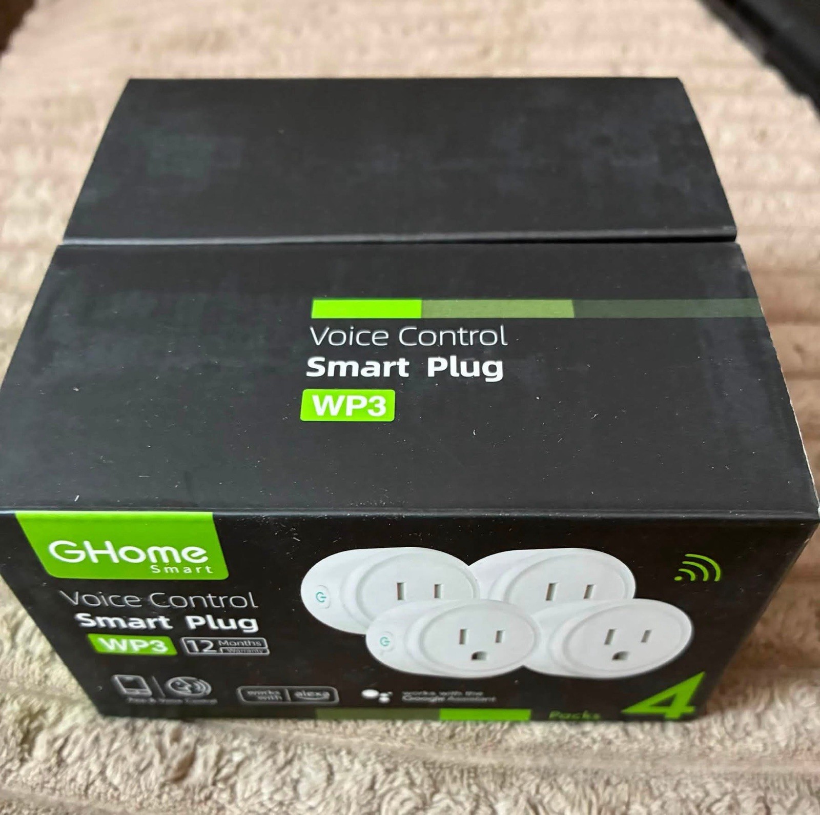 GHome Smart Mini Plug Wi-Fi Outlet Socket Alexa Google Home 4 Pack White