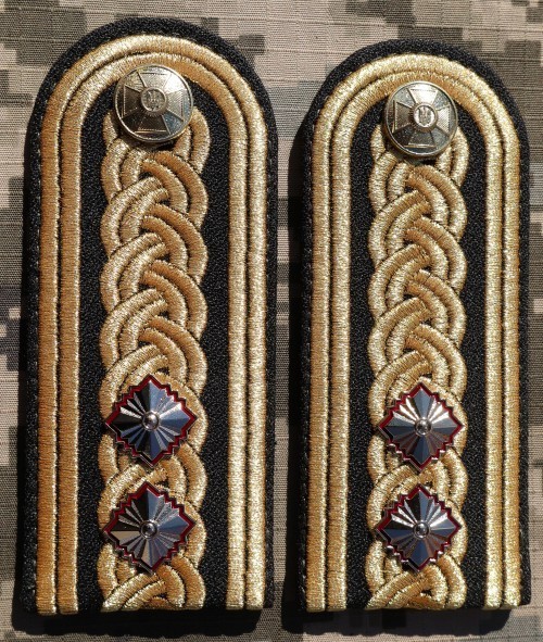 Ukrainian Army dress shoulder boards for rank of Lt Colonel