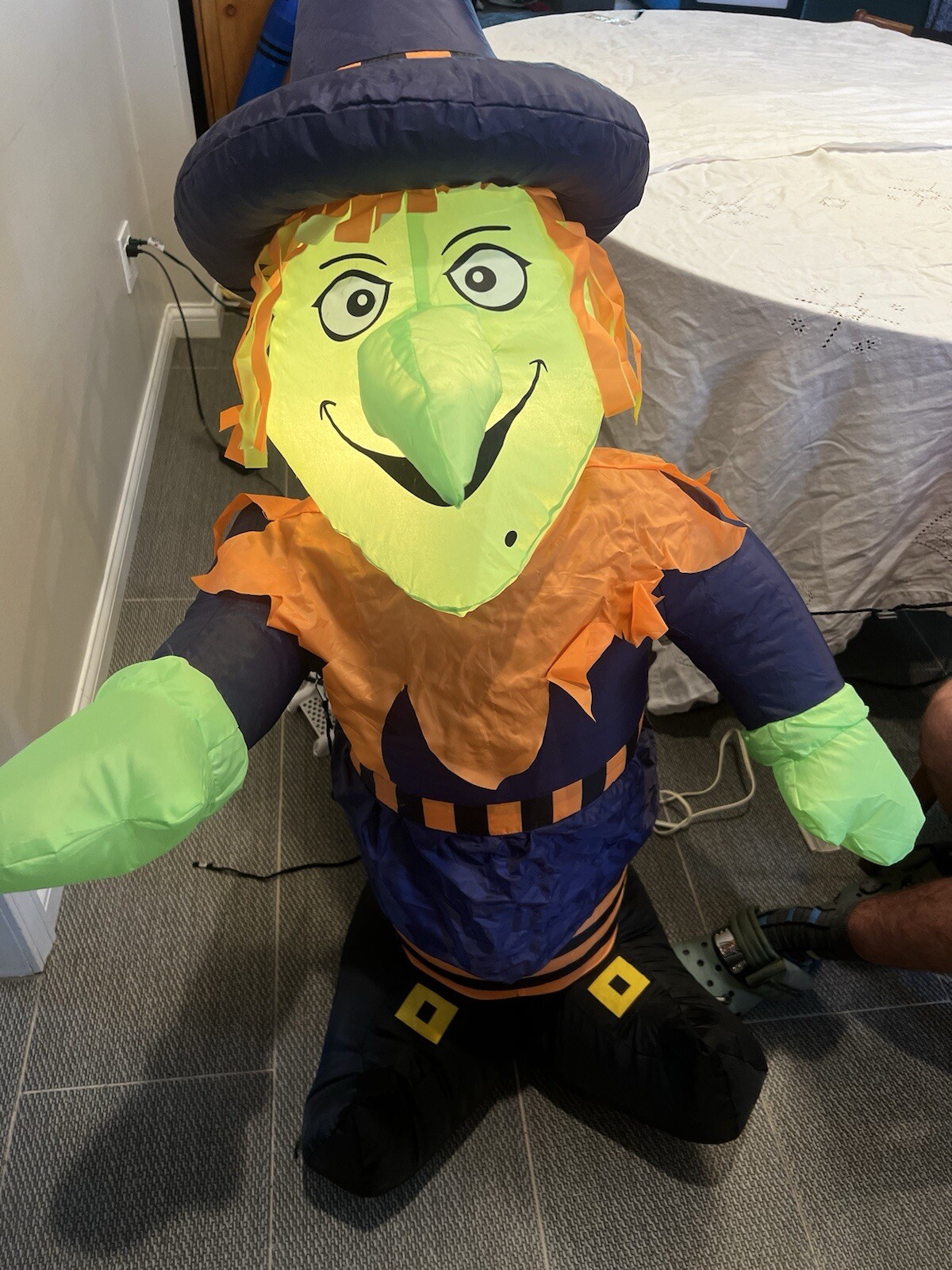 animated halloween inflatable witch 50” arm moves lights up! Retired! waves