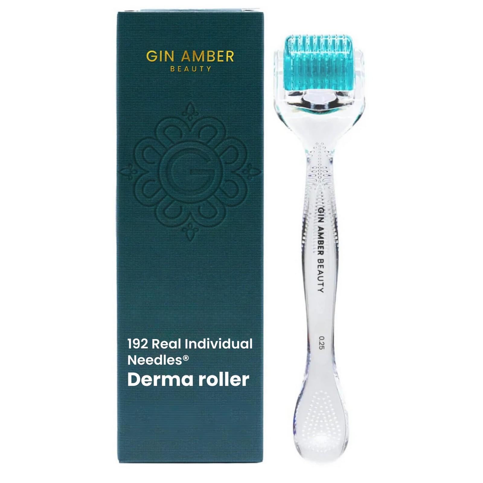 Gin Amber Beauty Derma Roller for Face | 192 Stainless Mini, Original 0.25