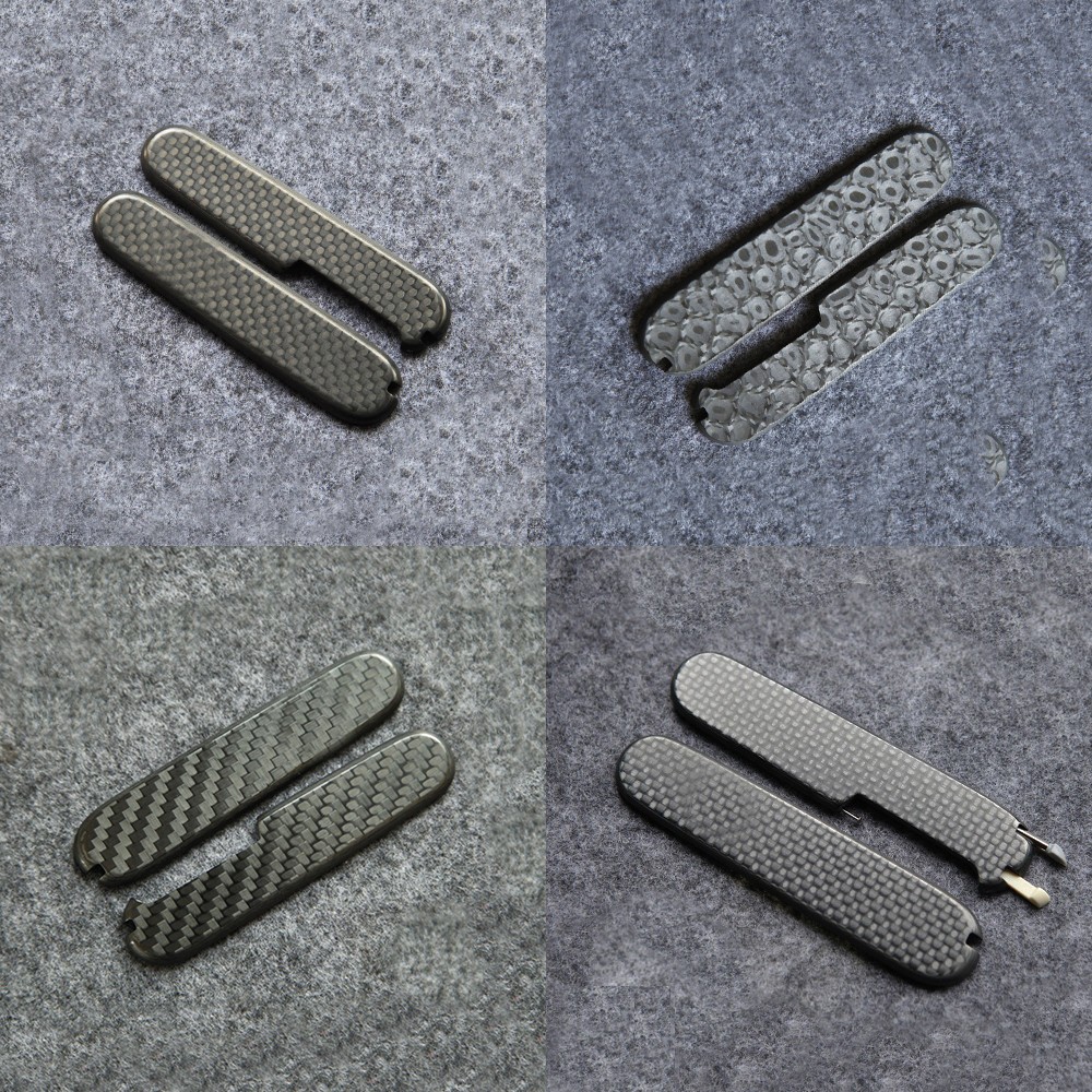 91mm Victorinox Swiss Army Knife Carbon Fiber Plus Scales Mod Handles SAK Parts