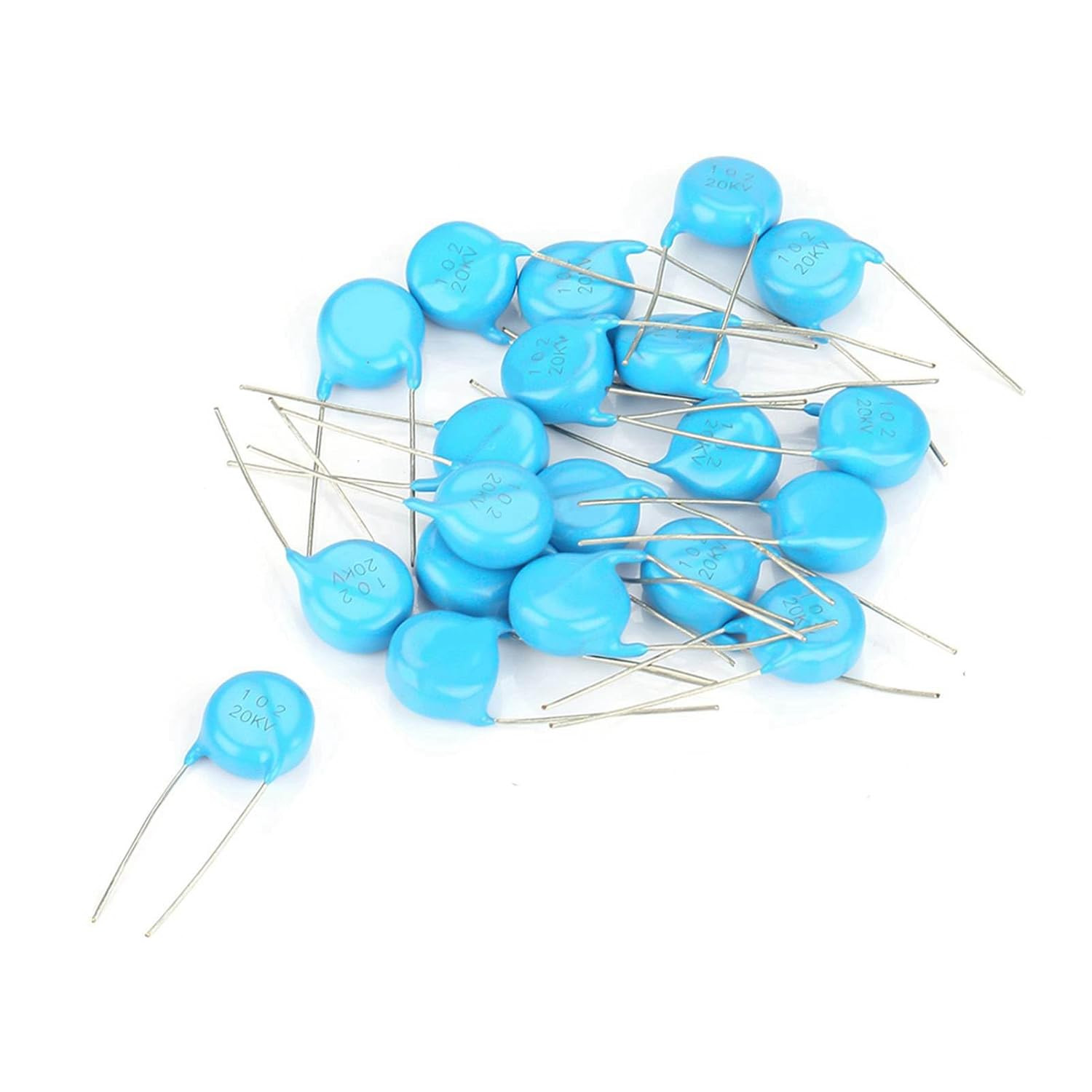 20Pcs Ceramic Capacitor Kit, 20KV 1Nf 0.001Uf 1000Pf 102 High Voltage Ceramic Ca