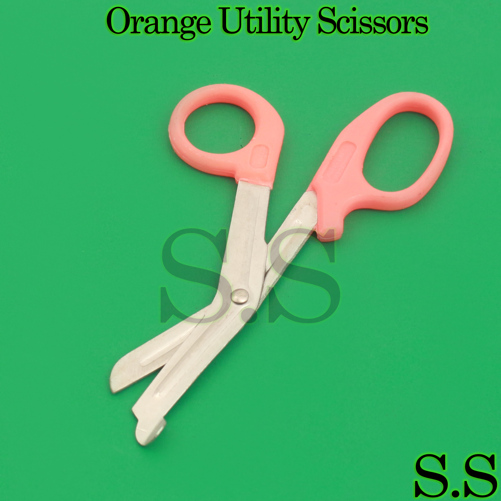 Orange Utility Scissor 5.5" & 7.25" Multi-Purpose DIY EMS Universal 2 Shears Set