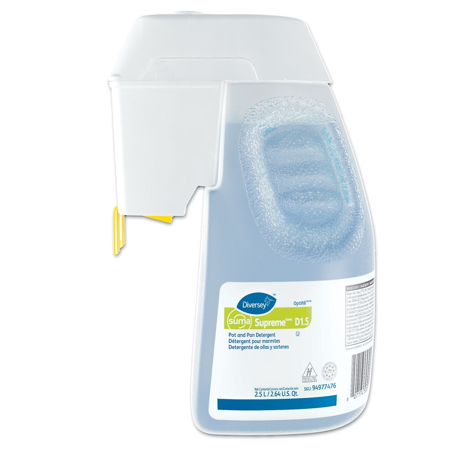 Suma Supreme Concentrated Pot & Pan Detergent, Floral, 2.6 qt 94977476,Optifill