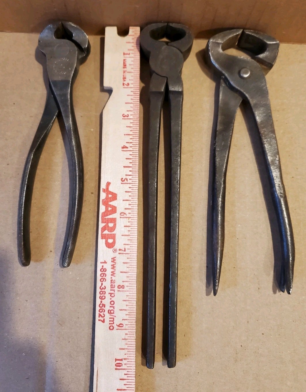 lot of 3 Vintage Small Nippers ,Old Blacksmith or Farrier tools