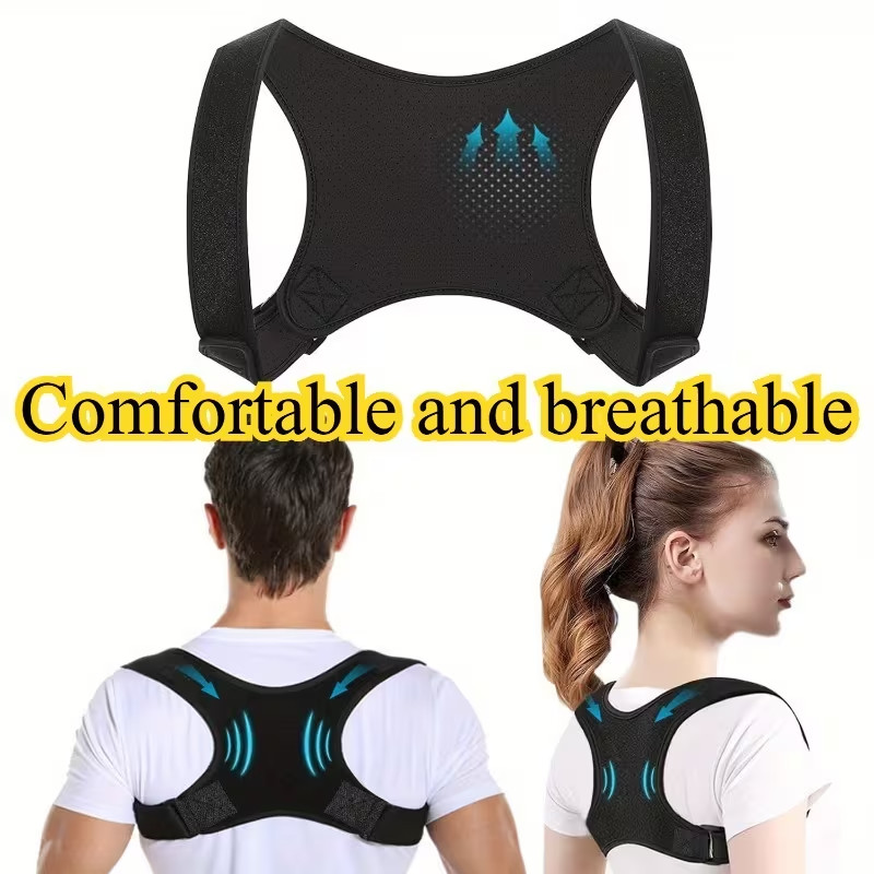 Man/Women Back Posture Corrector Shoulder Straight Support Brace Belt Black USA