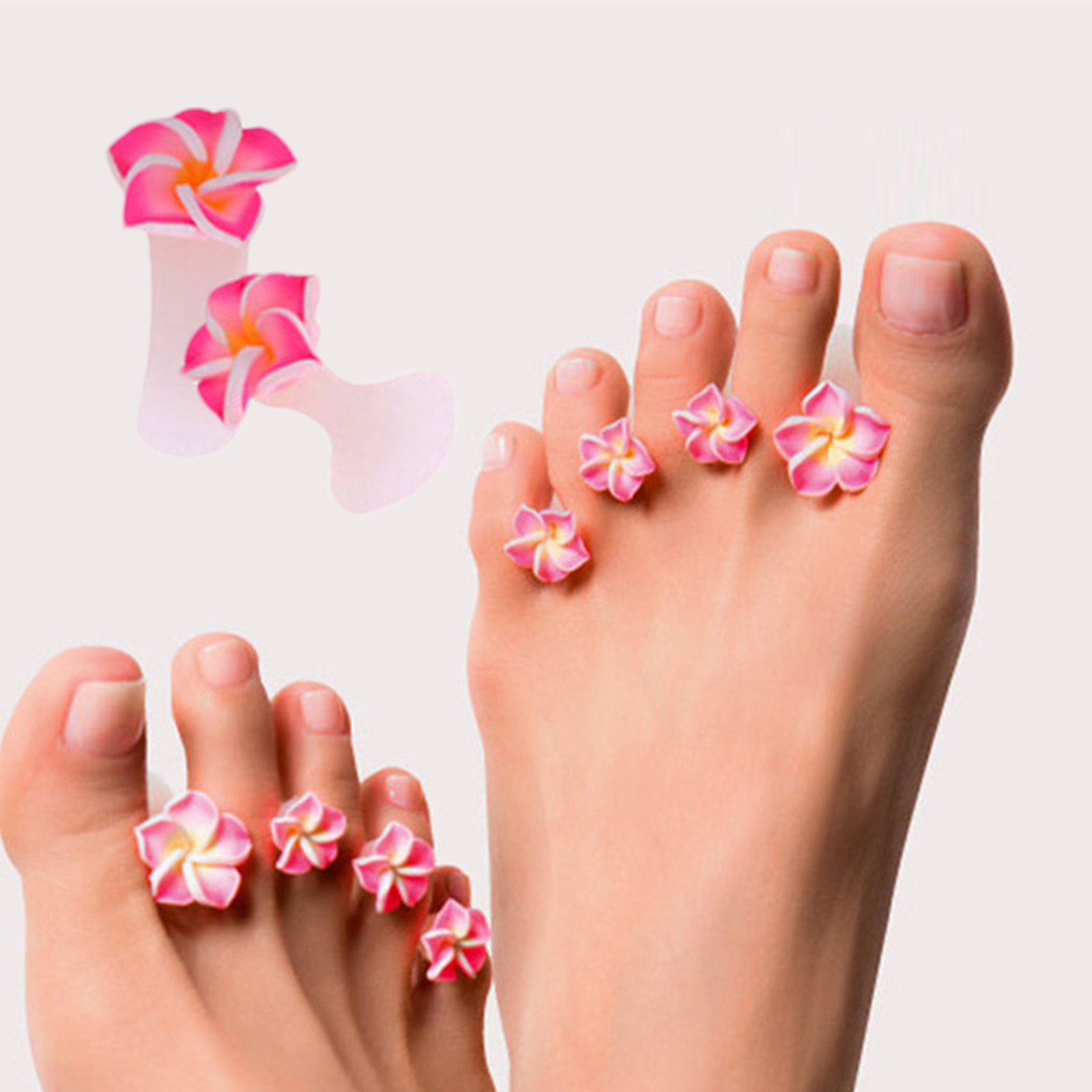 Soft Silicone Toe Separators Flexible Finger Spacer for Manicure Pedicure