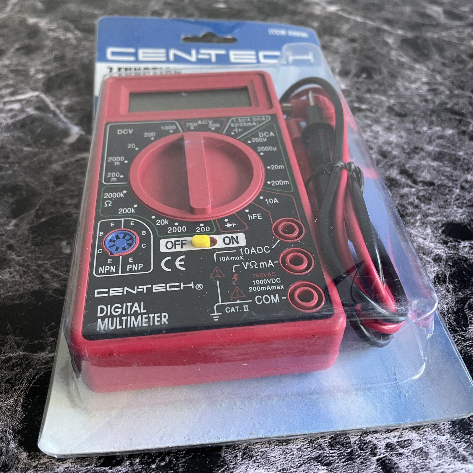 Cen-Tech 7 Function Digital Amp Ohm Volt Meter AC/ DC Voltmeter Multimeter NEW