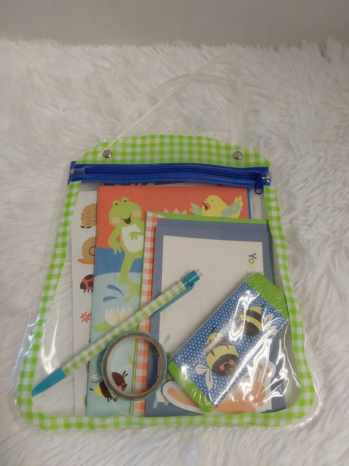 Stationery Set "Spring" 4 Notecards & Envelopes, Journal, Eraser W/Carry Case