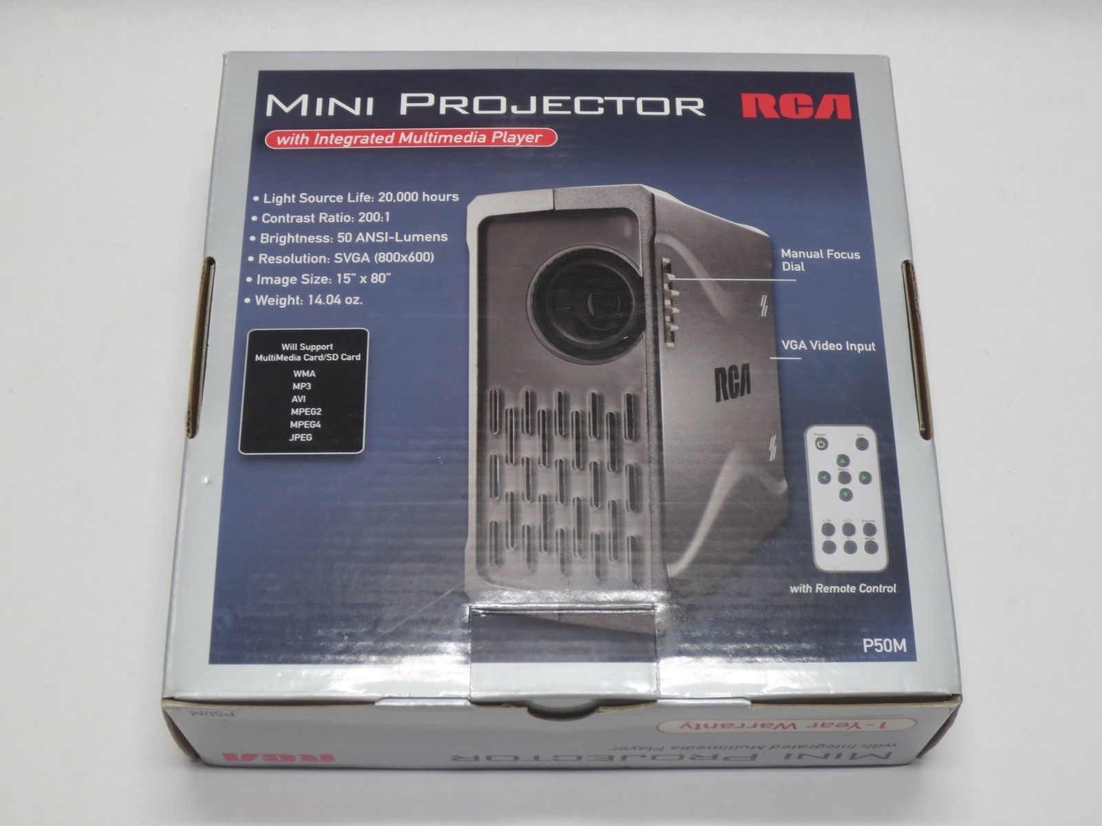 RCA P50M Mini SVGA Pico Mini Projector - New Open Box
