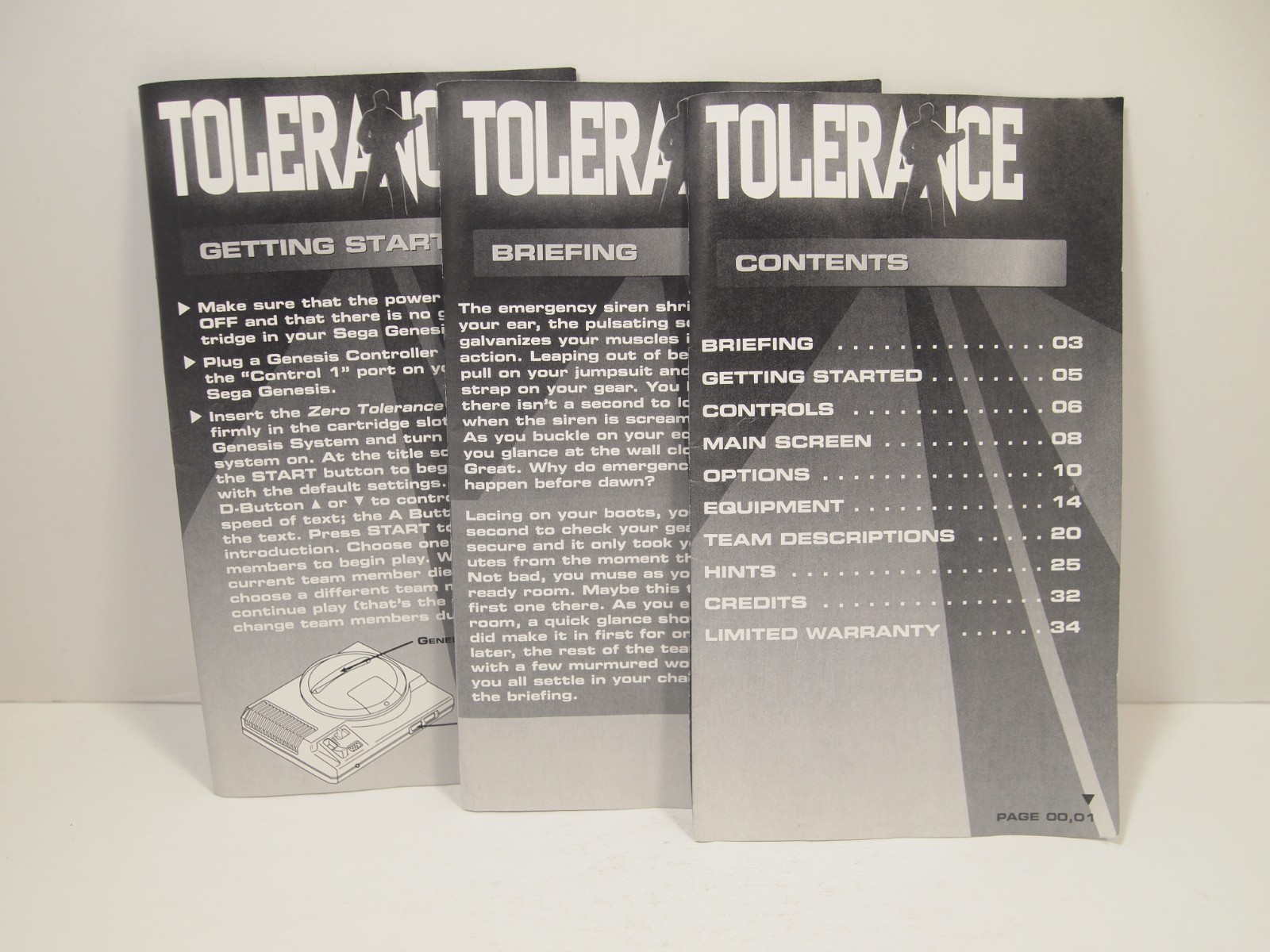 Zero Tolerance (SEGA Genesis) Authentic MANUAL ONLY