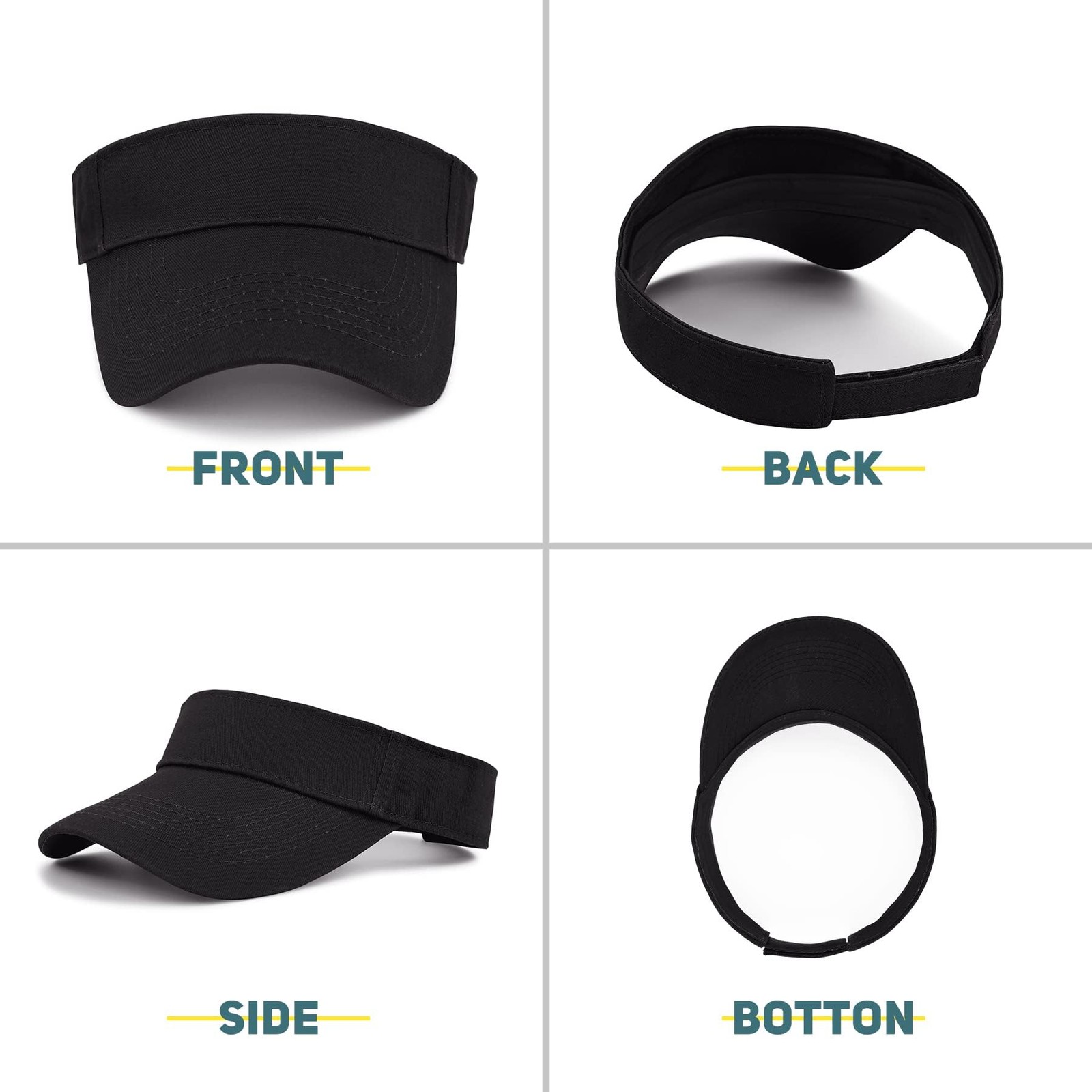 2 Pack Sun Visor Hats for Women Sports Adjustable Football Visor Hat Tennis G...
