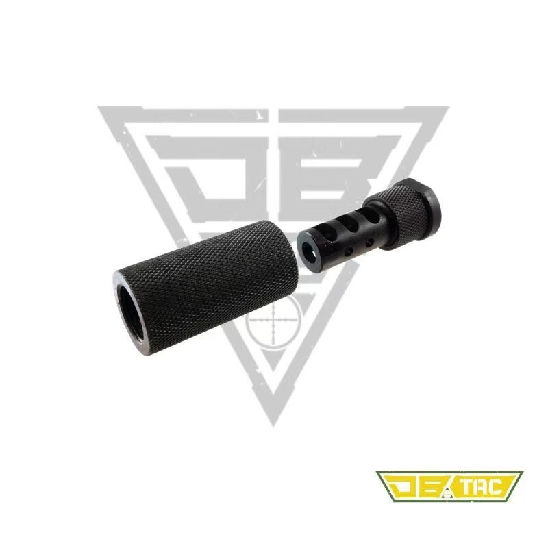 Steel 1/2x28 Muzzle Brake For .22LR/.223/5.56/5.7x28 With 3/4x16 Sleeve