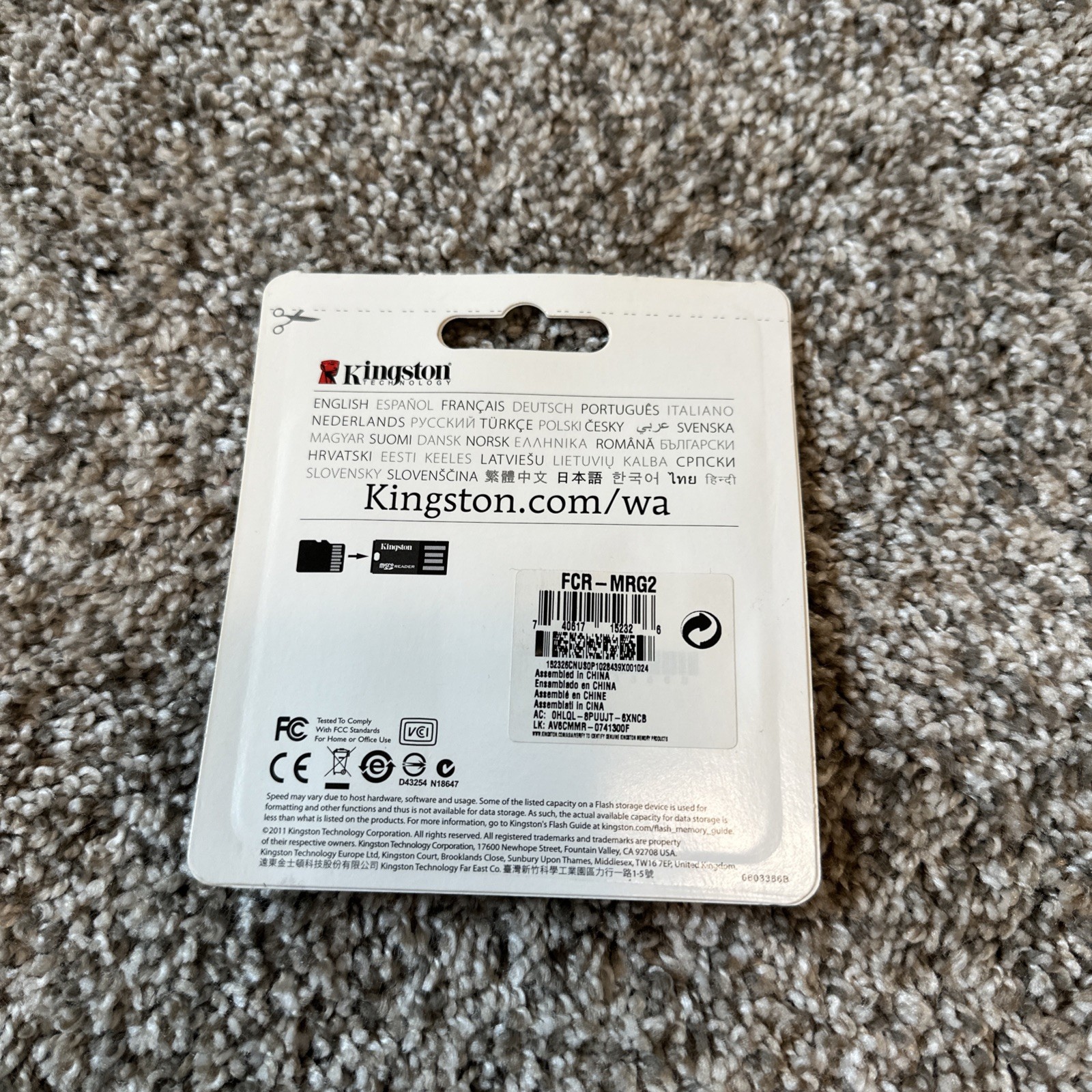 Kingston Memory Card Reader USB, Micro SD, Micro SD HC New