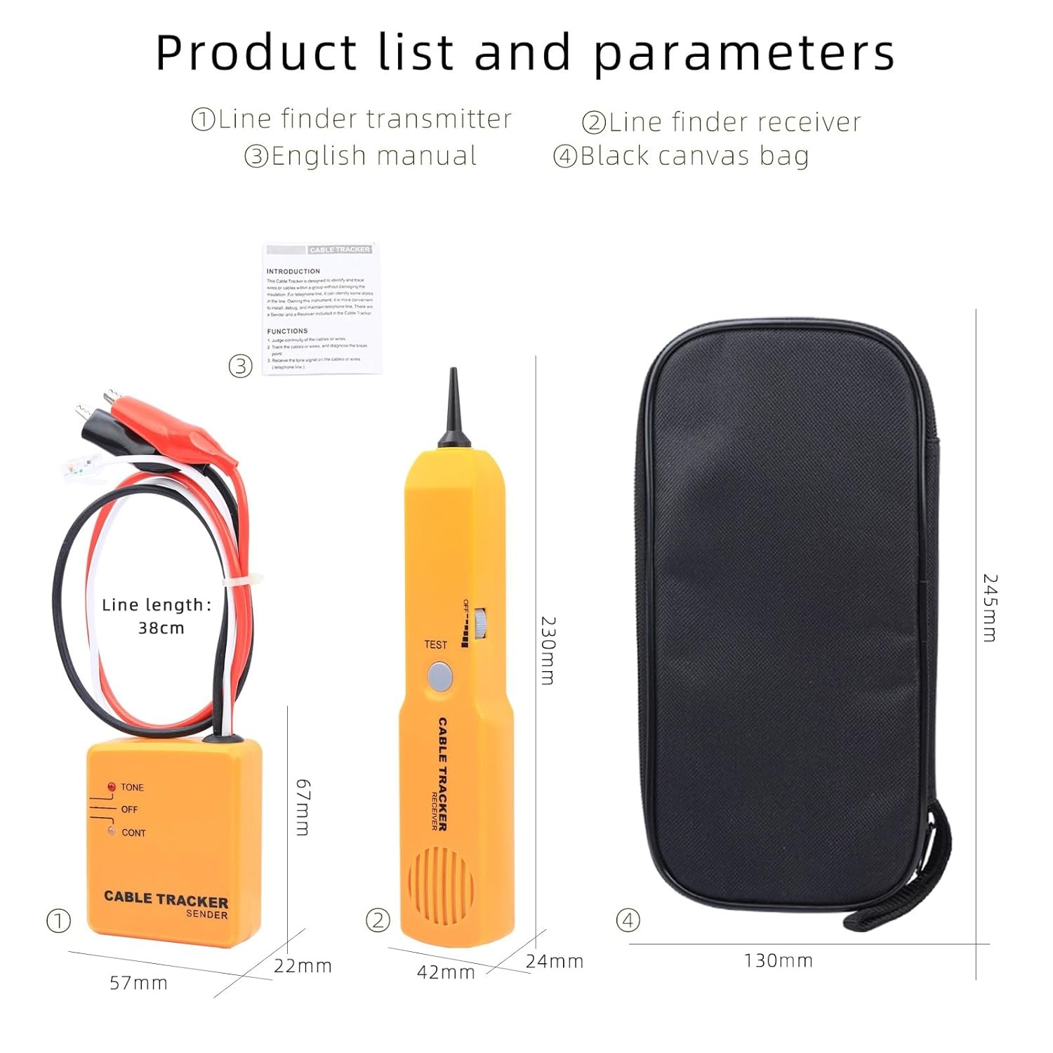 Yellow Cable Finder Tone Generator Probe Tracer Wire Tracker Circuit...