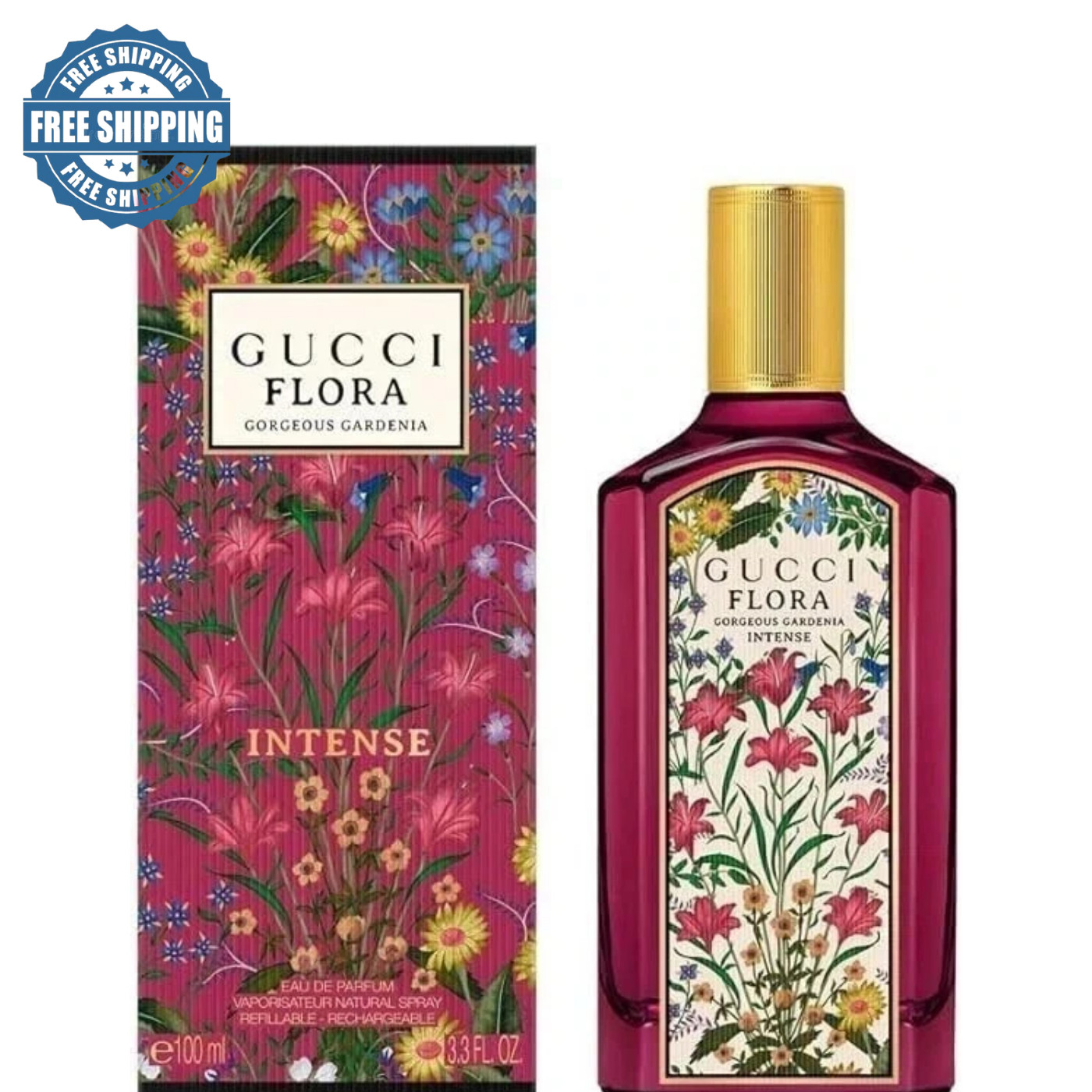 Gucci Flora Gorgeous Gardenia Intense 3.3 oz EDP Perfume New In Box Free Ship
