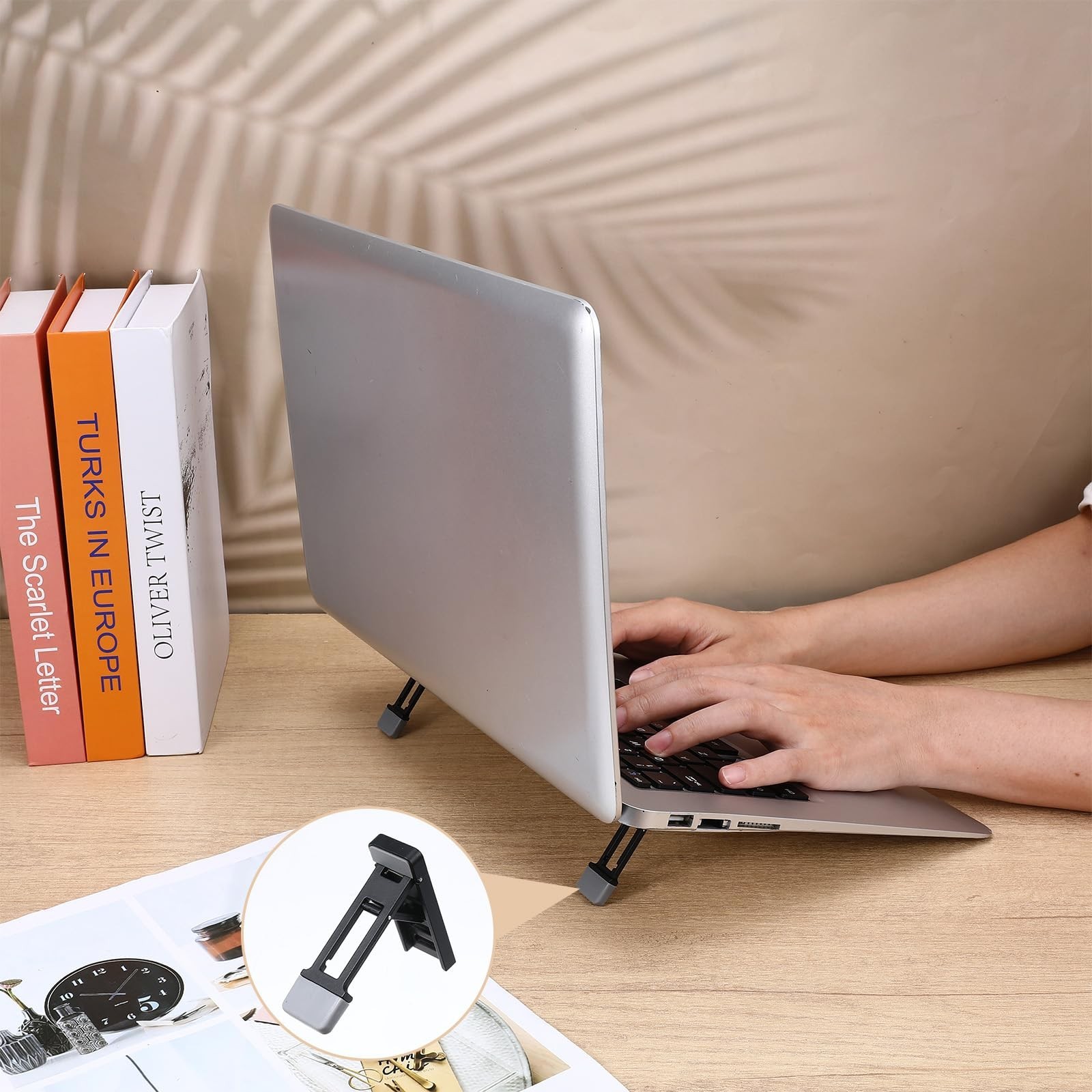 4 Pcs Portable Laptop Stand for Desk Foldable Keyboard Riser Stand Ergonomic ...