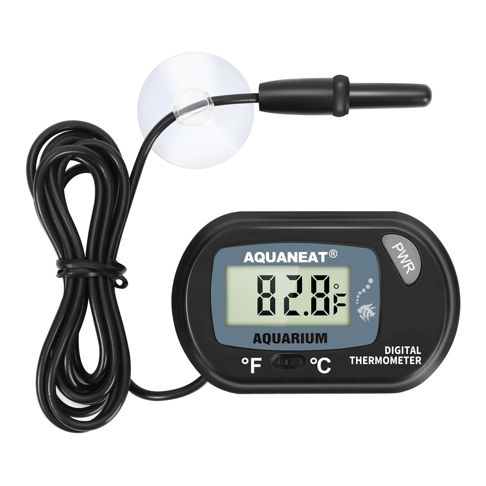 Black Digital Aquarium Thermometer Fish Tank Temperature Gauge