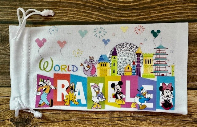 Soft Eye Sunglasses White Accessory Pouch Pull Top World Traveler WDW Epcot RTS