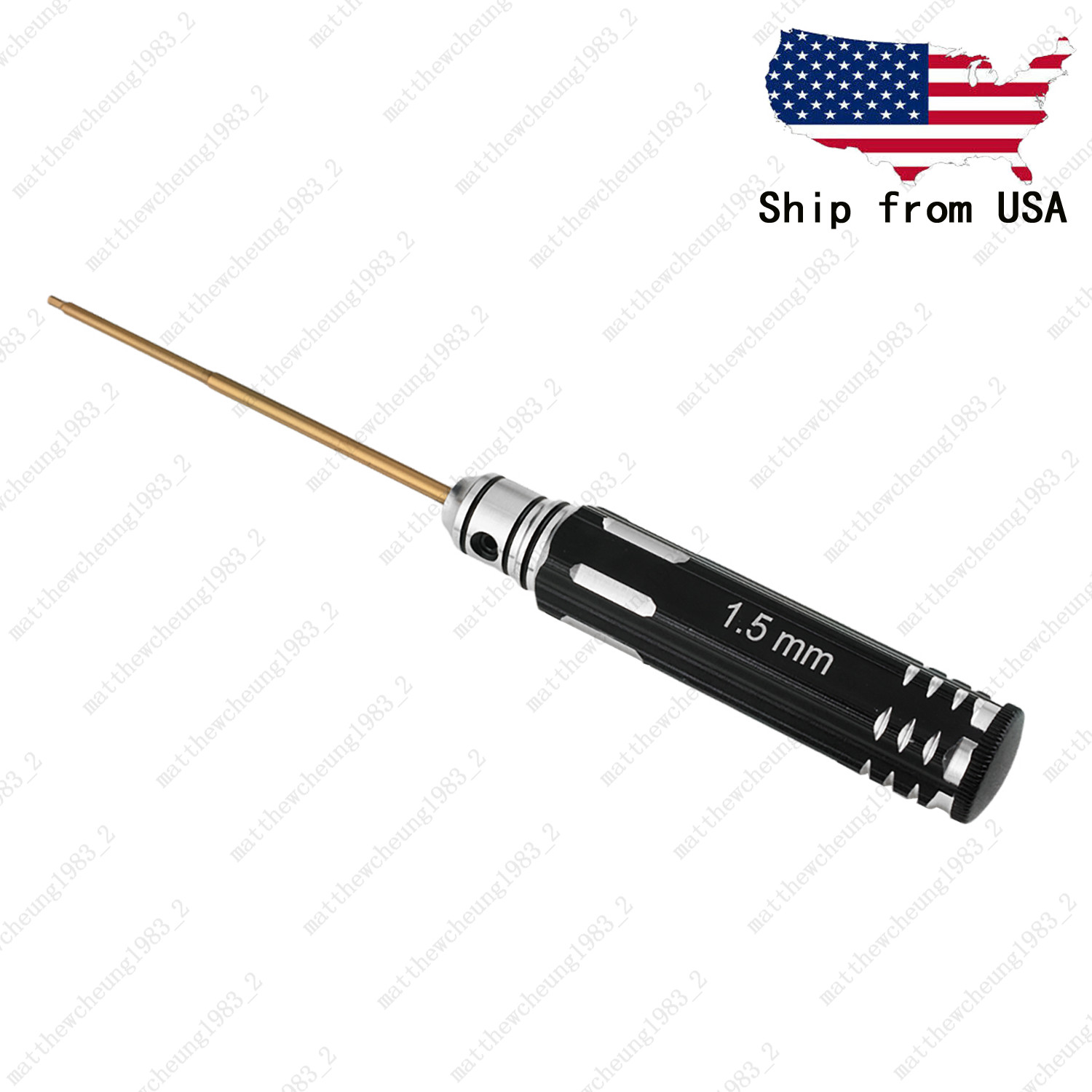 1PC 1.5mm Precision Hex Screwdriver for RC Cars HSS Mirror Ti-Gold Adjustable