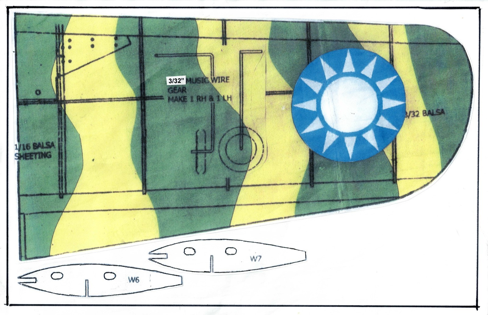 P-40 Pofile U-Control Class A 30" wing span 10 t0 19 engine