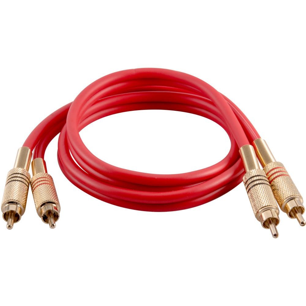 3ft Red Dual RCA Male to Male Audio Patch Cable Premium Quality