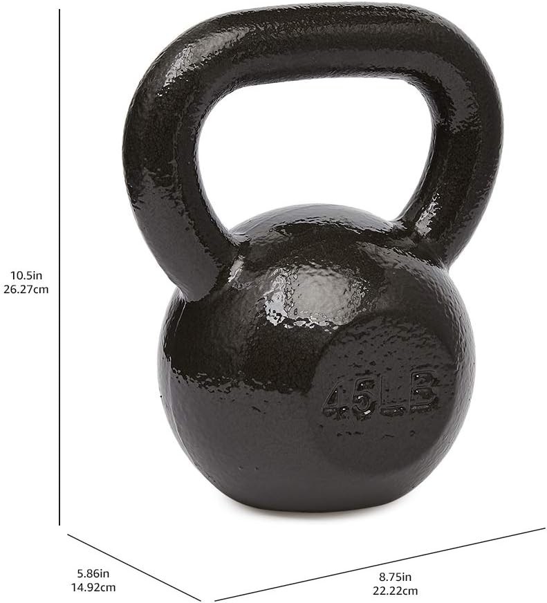 45LBS Cast Iron Kettlebell W/Non-Slip Handle Strength Training Kettlebell