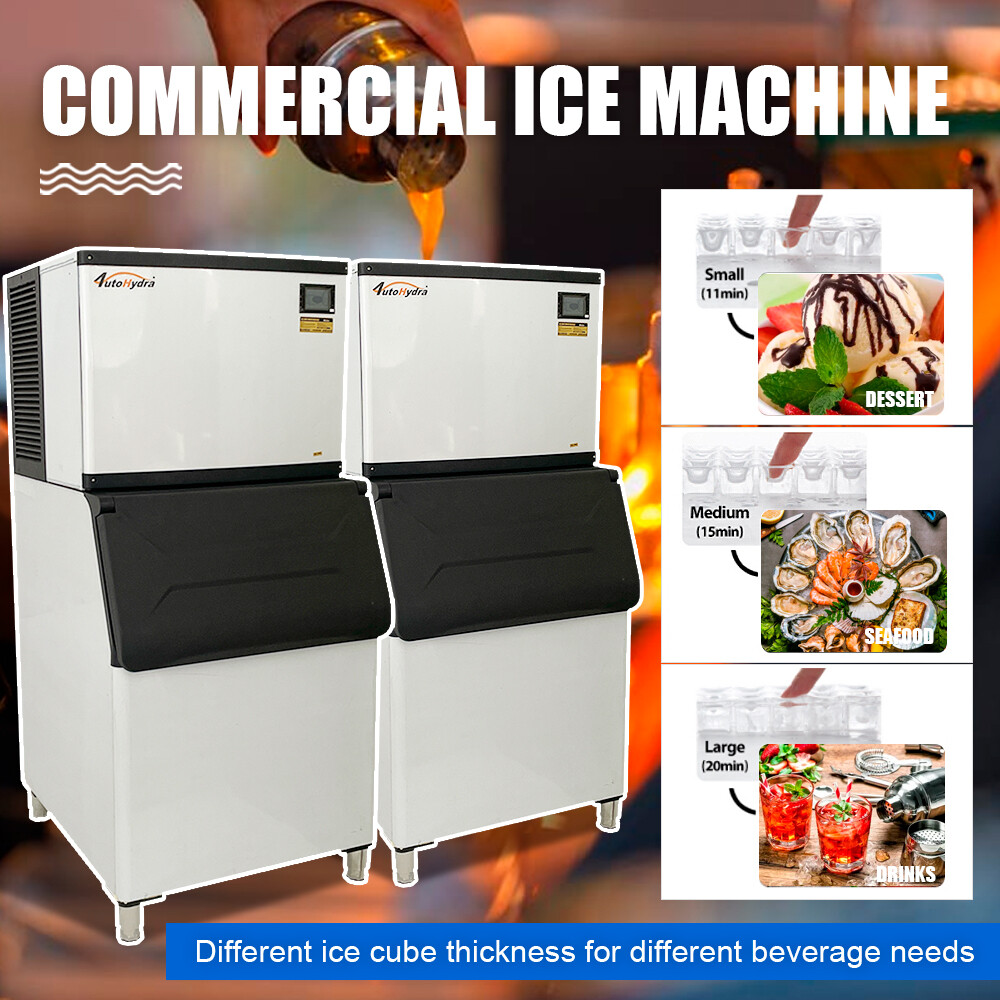 220V 1000lbs/24 H Commercial Ice Maker Split Ice Cube Machine Kitchen Restaurant