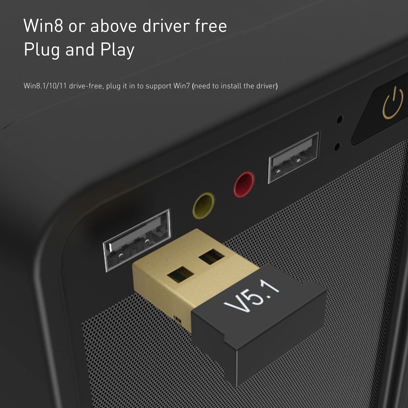 2 Pack Bluetooth Adapter for PC, Wansurs USB Bluetooth Adapter 5.1 EDR, BT Do...