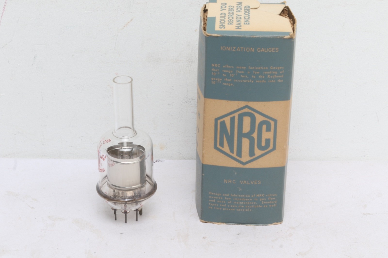 NRC Vacuum Ionization Gauge Tube Type 507 NOS