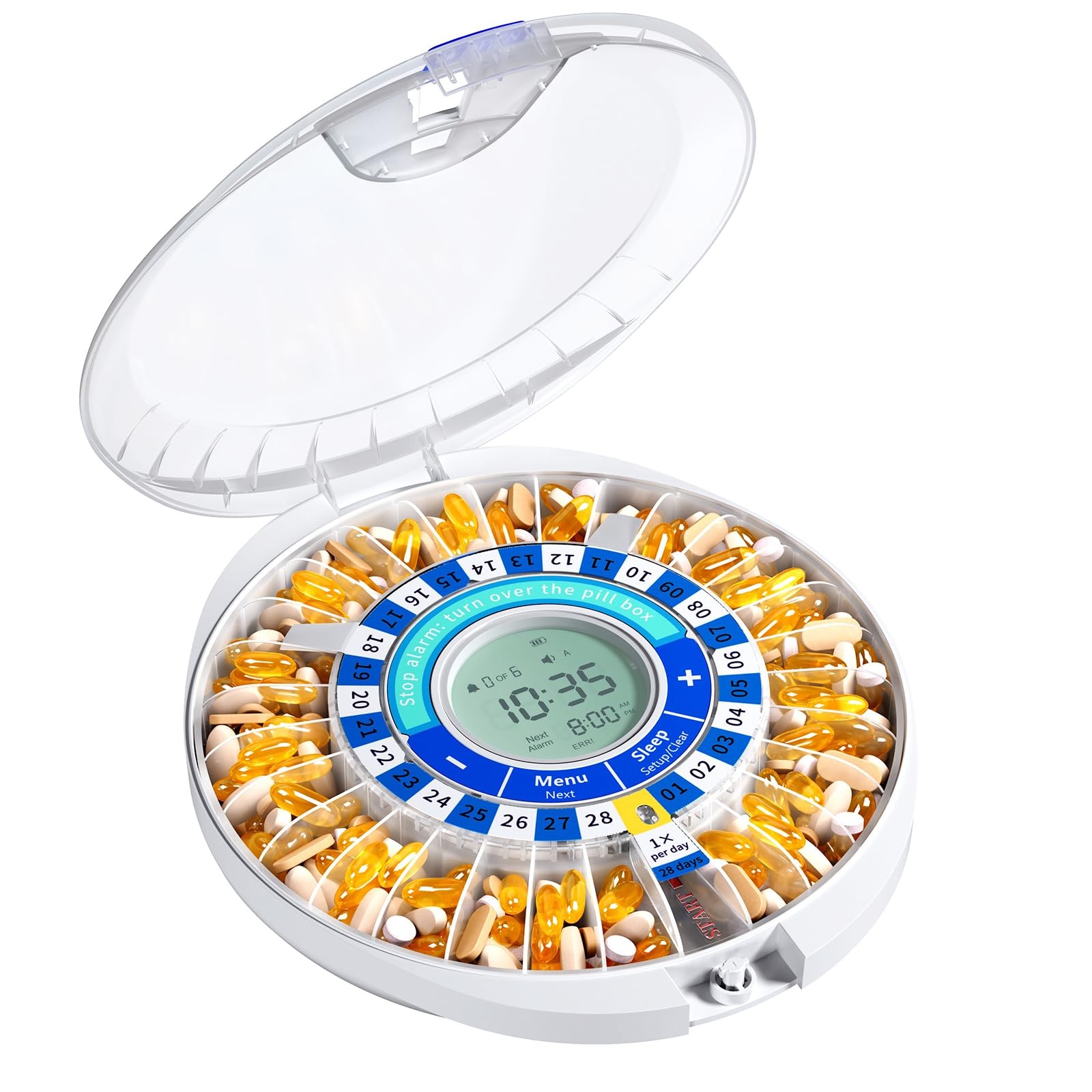 Automatic Dispenser for Elderly with Alarm, 28-Day Electronic Locked Box, Sou...